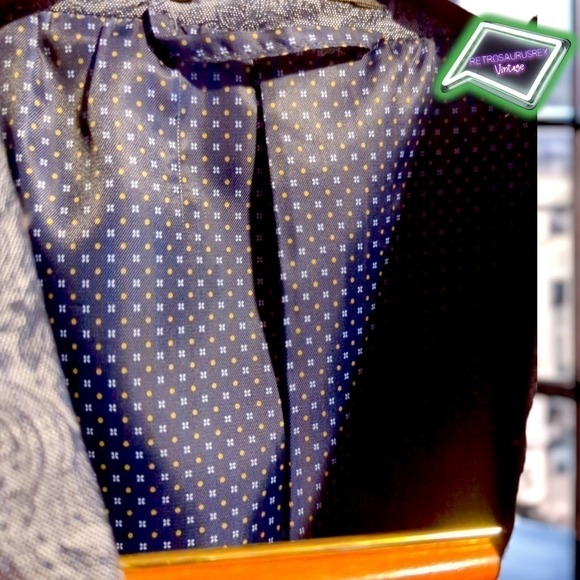 VAN Heusen Studio Funky Paisley Blue Dress Blazer, 46R New - Picture 3 of 9